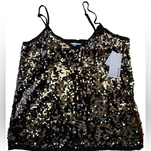 JustFab Tops - JustFab Sequined Camisole Size Medium New With Tags